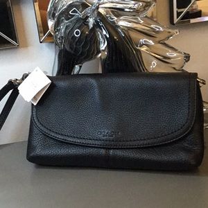 Coach wristlet in black leather